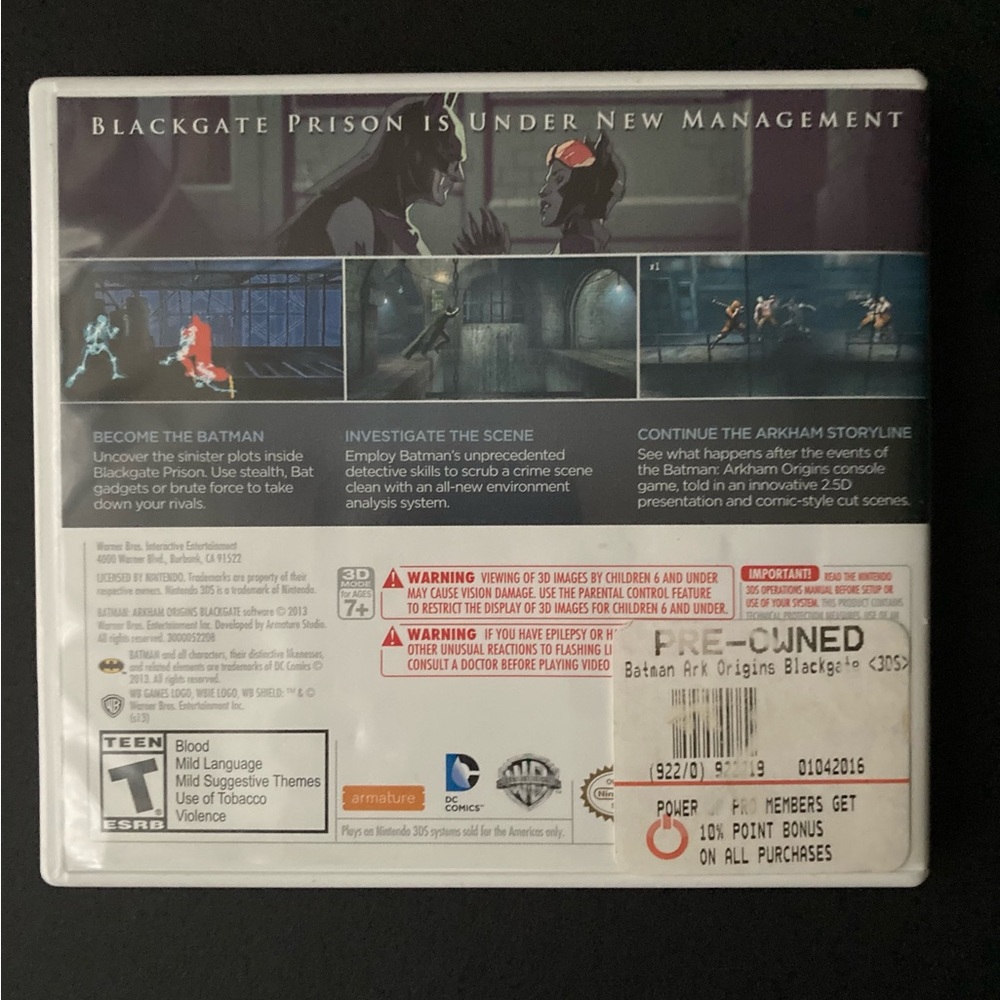 Batman: Arkham Origins Blackgate for Nintendo 3DS - Black - Picture 5 of 5